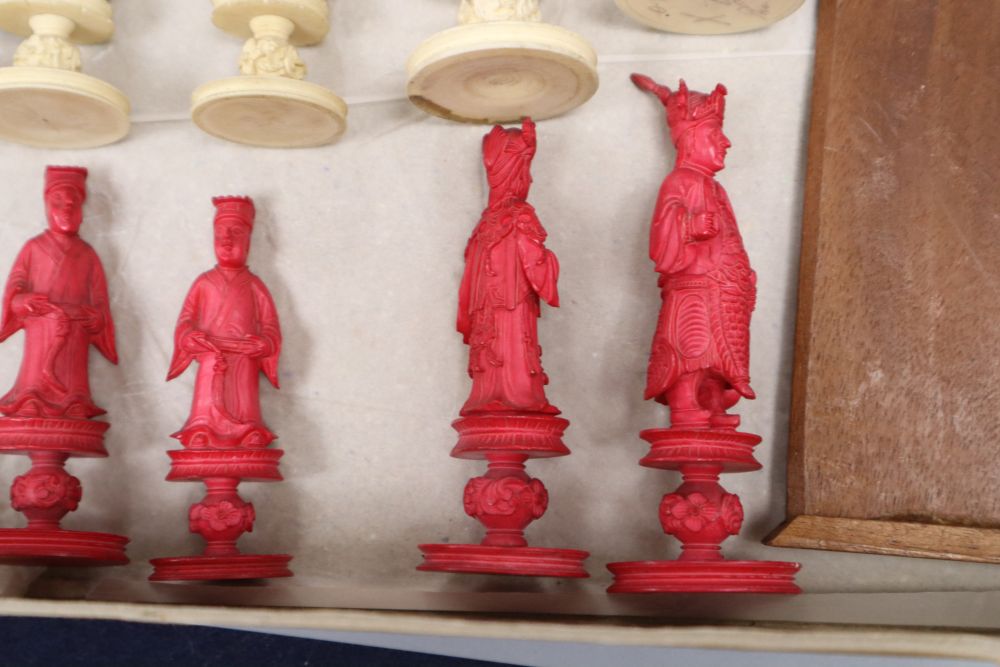 A 19th century Canton/Macau ivory chess set